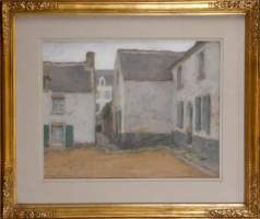 Tableau : technique mixte/ papier - Ruelle - signé FARASYN Edgard