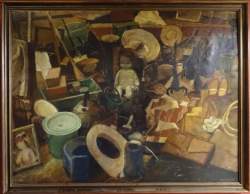 Tableau HST - Brocante - signé MANESSE Dominique