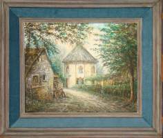 Tableau HST - Tour du lait Buré - daté 1976 signé RABEL (école belge 20eS)