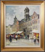 Tableau HST - Place de Mons - signé NAES T.