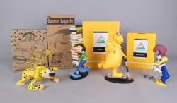 BD : 4 Figurines en résine dans leur boite : Gaston PLASTOY + Marsupilami PLASTOY + Casimir Démons & Merveilles + Woody D&M (acc queue)