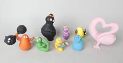 BD : figurines en résine (traces d'usage) série BARBAPAPA Leblon - Delienne certif (8p) (acc) , .. +B.papa en coeur (ss bte ni certificat)