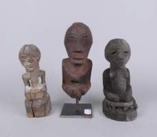 Africain : 3 Fétiches Songye Congo