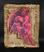 Estampe: sérigraphie/papier sur plastique -Hommage à Andy- monogrammé UV ULTRA V