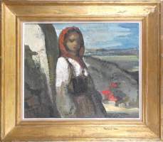 Tableau HST -La petite espagnole- signé FEGUIDE Marcel