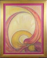 Tableau pastel -Phénix- signé ANTOINE A-Anne-Marie