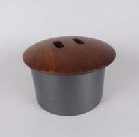 Objet : Seau à glace (coups , traces d'usages) couvercle en teck JUHL Finn