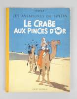 BD : Tintin HERGE éd CASTERMAN EO - Le crabe aux pinces d'or - (Bel état gen , déchirures int) A22 1944 dos jaune très rare , titre rouge