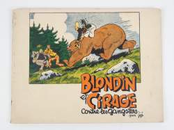 BD : Blondin et Cirage , Jijé , éd. Dupuis (Bel état ++ , petite déchirure) : Contre les gangsters 1947 Noir / orange