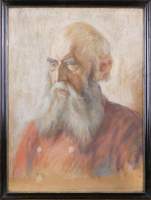 Tableau : dessin fusain - Léopold - daté 1920 signé VANDER POORTEN Valery