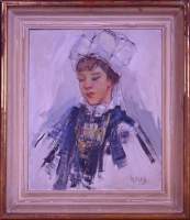 Tableau HSP - Bretonne - signé STEKKE Marguerite