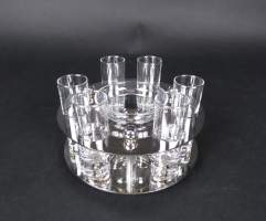 Objet : Service à caviar et vodka en verre et métal argenté