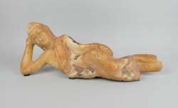 Asiatique : Bouddha ancien allongé en albâtre BIRMANIE