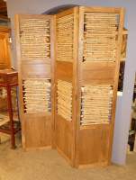 Meuble : Paravent en teck et bambou (usure d'usage)