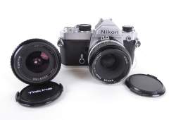 Objet : Appareil photo NIKON FM Argentique avec optique 1 : 2 50mm + 1 objectif Tokina 1 : 2.8 28mm