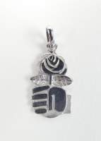 Bijou : Pendentif - Rose - en or blanc 9K