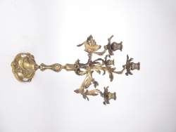 Objet : Chandelier en bronze doré de style Louis XV 4 bras - feuilles - H : 51cm