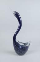 Verrerie : Oiseau - cormoran - en verre à inclusions signé ROSIS Murano H : 32 , 5cm