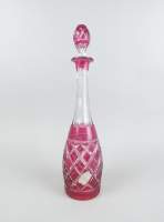 Verrerie : Carafe en cristal taillé étiquette Val Saint Lambert H : 40 , 5cm