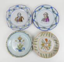 Céramique : (4) 2 assiettes révolutionnaire - VV la Liberté 1789 - - Union Soutien Force 1790 - (egr) + 2 assiettes Keller et Guerin Saint Clément - Louis XVI - - Mirabeau -