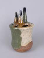 Céramique : vase en grès de Bouffioulx en creux GUERIN début 20eS H : 37cm