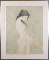 Estampe : Lithographie couleur - Femme nue - Epreuve d'artiste signé CHAROY Bernard