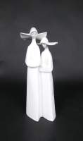 Céramique : Porcelaine de LLADRO Espagne - 2 Nonnes - 20eS H : 33 , 5cm