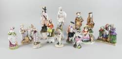 Céramique : Lot de personnages (acc) (13pcs) en porcelaine Paris/ Meissen 19eS H : de 12 à 29cm