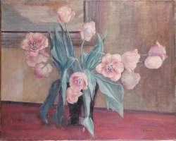 Tableau HST - Vase de fleurs - daté 1923 signé THEVENET Louis