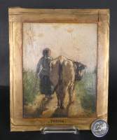 Tableau HSP - Femme à la vache - attribution possible à TROYON Constant