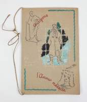 Objet : Pochette dessinée à la main signé GILLIS Marcel