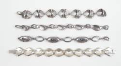 Bijou : Lot de 4bracelets en argent signé dont BRUNEL P : 103g