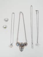 Bijou : Lot de bijoux en argent Pbrut : 71 , 6g (6) (4colliers et pendentifs , 2bagues)