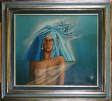 Tableau HST(pt enfoncement/ taches) -Buste de femme- daté au dos 1984 signé TORR