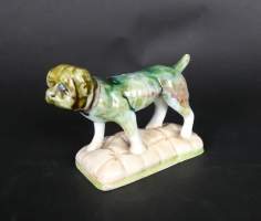 Céramique: Porte cure-dents ancien en faïence (egr) de SARGADELOS -Chien- 9x15x6