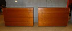 Meuble : Paire de commodes modernes 5 tiroirs boutons de tiroirs rabattables chromé
