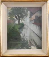 Tableau HSP - Vielle brasserie sur la Geleytsbeek - daté 1920 signé QUITTELIER Henri