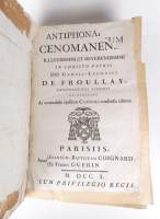 Livre : Important Antiphonaire Cenomanense Grand in - Folio (usure , trous de vers , acc) De Froullay à Paris éditeur Coignard & Guerin daté 1750 cuir Brun ferrures dos orné
