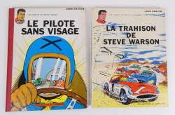 BD : J.Graton Michel Vaillant Ed. Lombard EO (Bel état , sans point Tintin) (2) : Le pilote sans visage 1960 B + Trahison de Steve Warson 1964