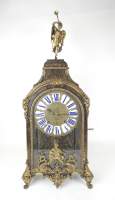 Horlogerie : Cartel d'applique en bronze et marqueterie de type BOULLE (à restaurer par endroits) mouvement à lamelle avec balancier marqué DUPRE à Paris