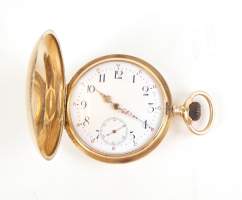 Bijou : Montre de gousset savonnette OMEGA 3 cuvettes en or jaune 18K mvt à remontoir (En état , remontoir oxydé)