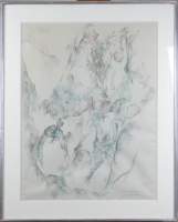Tableau: dessin -Hommage à Cézanne- daté 83 signé SCHULTZE Bernard