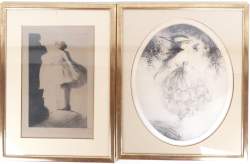 Estampe: (2pcs) Eaux fortes couleur -Danseuse- n° 140 et 102 signé ICART Louis