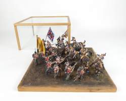 Militaria: Diorama d'un épisode de la bataille de Waterloo -la bataille des 4 br