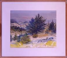 Tableau: Aquarelle sur papier -Paysage- signé CAMUS Gustave
