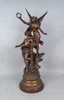 Sculpture: métal -Gloire au travail- signé MOREAU Louis Auguste