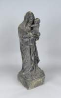 Sculpture Pierre reconstituée -Vierge à l'enfant- (acc) anonyme début 20eS H:70c