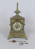Horlogerie: horloge à poser en bronze 2ème moitié 19eS mvt rond de Paris à balan