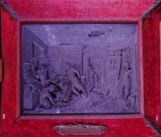 Sculpture: Bronze en relief -La dernière cartouche- signé PILET Leon