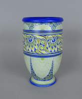 Céramique : Vase en faïence Boch (défaut) D.962 forme 1002 stylisé Atelier de fantaisie signé CATTEAU Charles